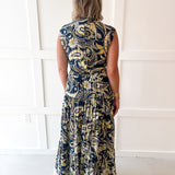 Floral Print Collared Maxi Dress