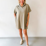 Collared Cotton Mini Dress