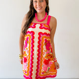 Ric-Rac Strap Floral Dress