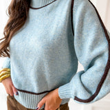 Accent Knit top - Light Blue