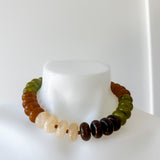 Baccus Bead Necklace Olive/Brown Multi