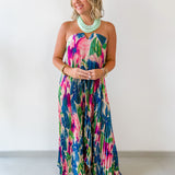 Lapis Bloom Strapless Dress