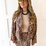 Zebra Print Jacket - Taupe