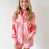 Seashell Embroidered Shirt Set