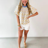 Tropical Palm Print Top
