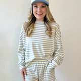Oversized Stripe Top & Short Set - Blue