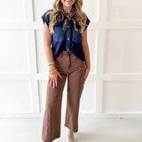 Denim Trench Pocket Top