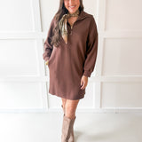 Modal Quarter Zip Dress - Cocoa