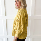 Bishop Sleeve Polka Dot Top - Mustard