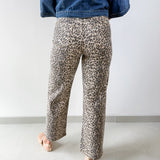 High Rise Vintage Straight Leopard Denim