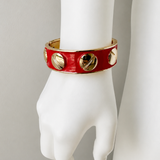 Luxe Enamel Metal Bangle- Red