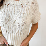 Cali Crochet Sweater - Cream