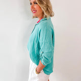 Button down Linen Top- Capri