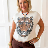 Game Day Tiger Intarsia knit Vest top