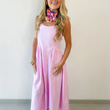 A Line Poplin Dress - Lavender Pink