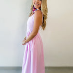 A Line Poplin Dress - Lavender Pink
