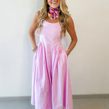 A Line Poplin Dress - Lavender Pink