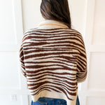 Abstract Animal Print Knit Top - Brown