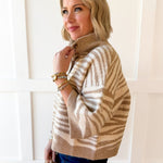 Abstract Animal Print Knit Top - Sand