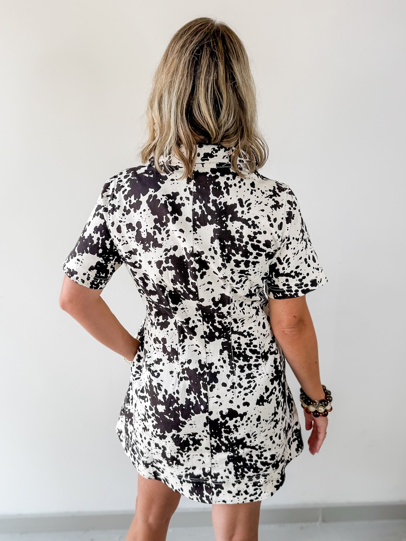 Abstract Ink Print Mini Dress