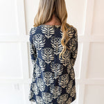 Abstract Print Shift Dress - Navy