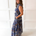 Abstract Print Tiered Maxi Dress