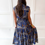 Abstract Print Tiered Maxi Dress