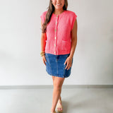 Accent Buttons Knit Vest