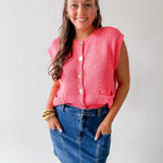 Accent Buttons Knit Vest