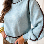 Accent Knit top - Light Blue