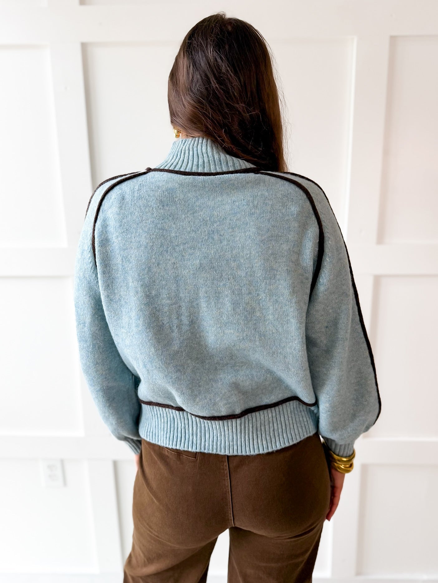 Accent Knit top - Light Blue