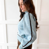 Accent Knit top - Light Blue