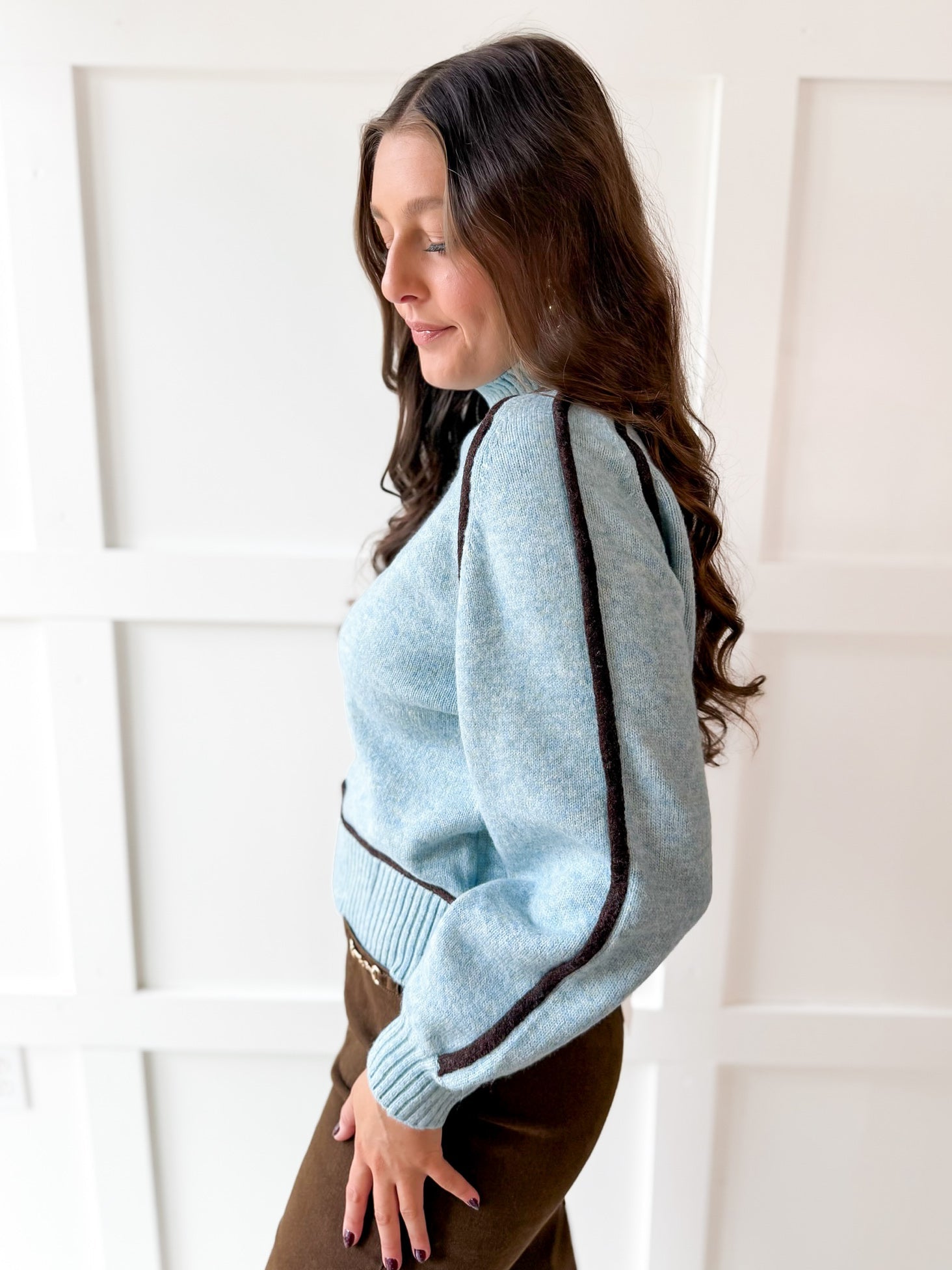 Accent Knit top - Light Blue