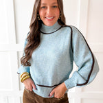 Accent Knit top - Light Blue