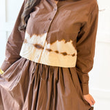 Accent Top & Skirt Set- Brown