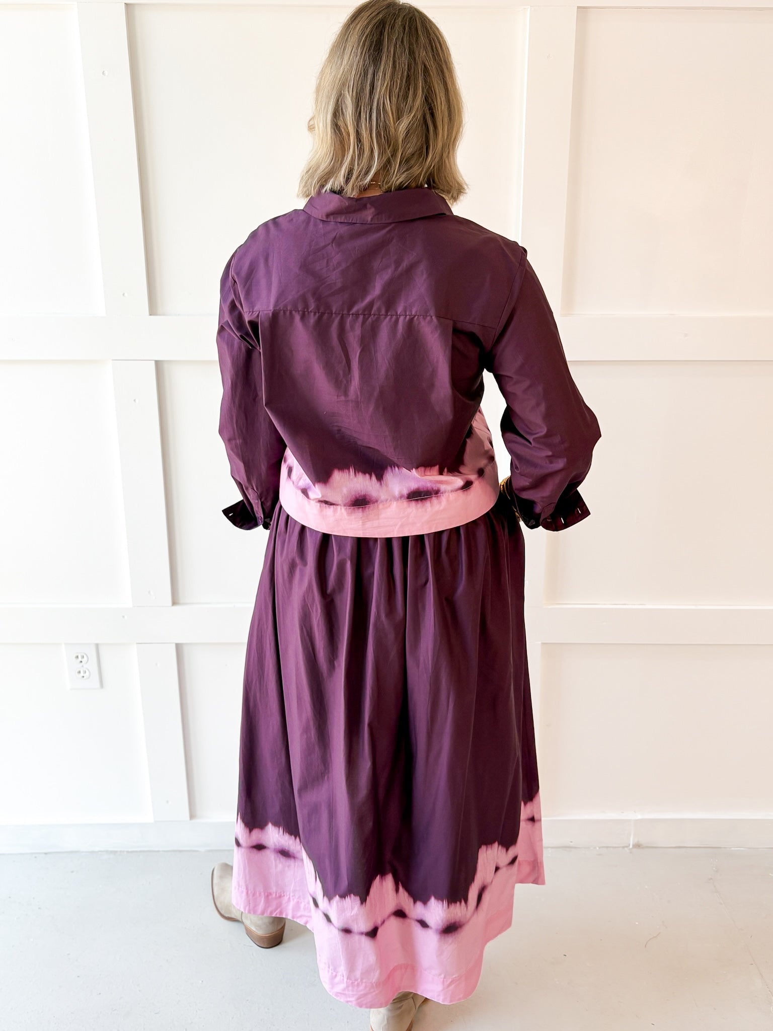 Accent Top & Skirt Set - Plum