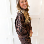 Accent Zebra Sweater & Skirt Set