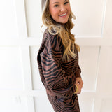 Accent Zebra Sweater & Skirt Set