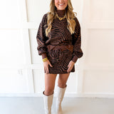 Accent Zebra Sweater & Skirt Set
