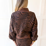 Accent Zebra Sweater & Skirt Set