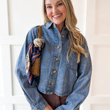 Acid Wash Boxy Denim Shirt