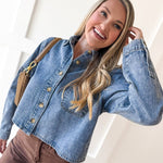 Acid Wash Boxy Denim Shirt