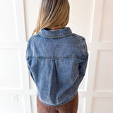 Acid Wash Boxy Denim Shirt