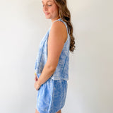 Acid Wash French Terry Top & Short Set
