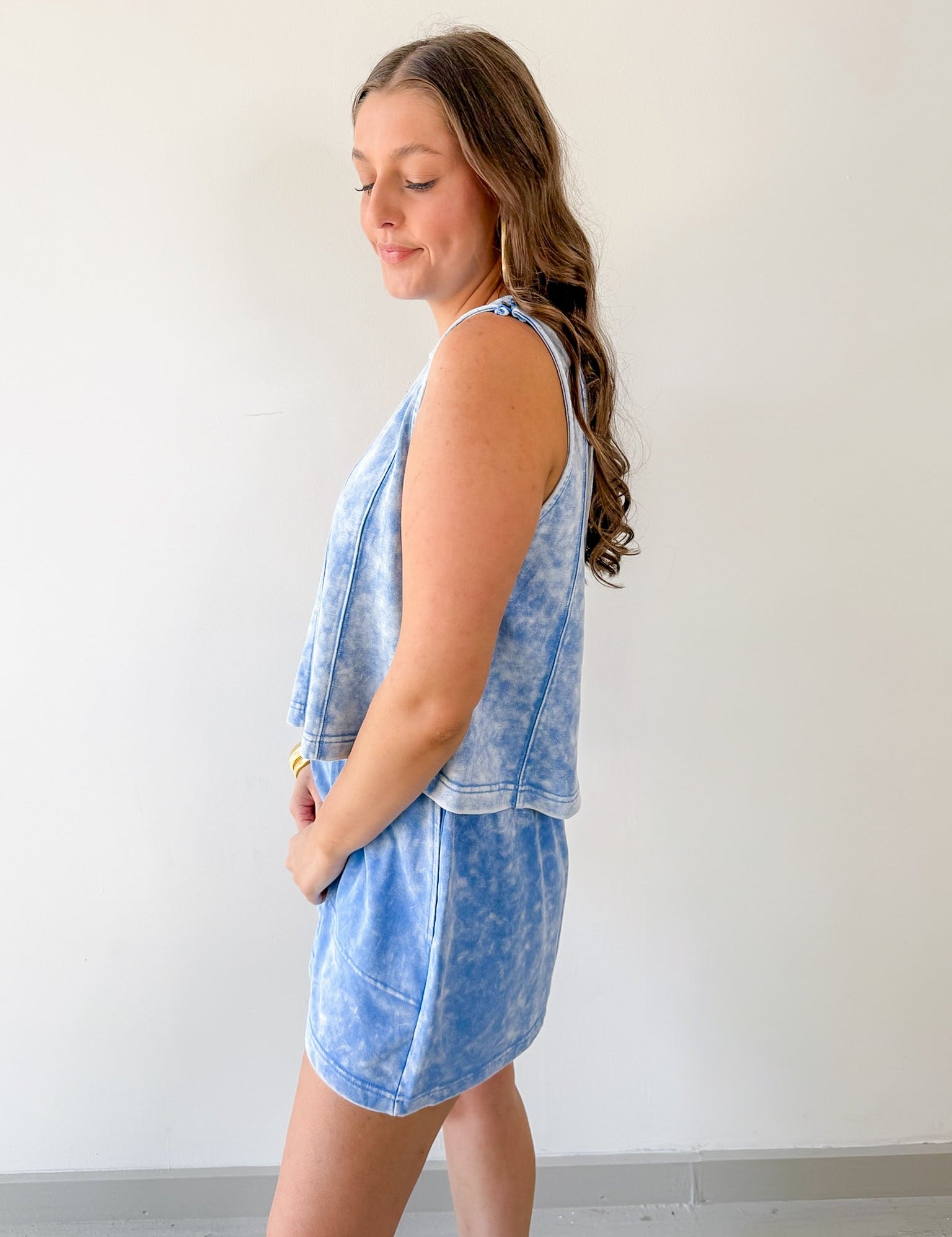 Acid Wash French Terry Top & Short Set
