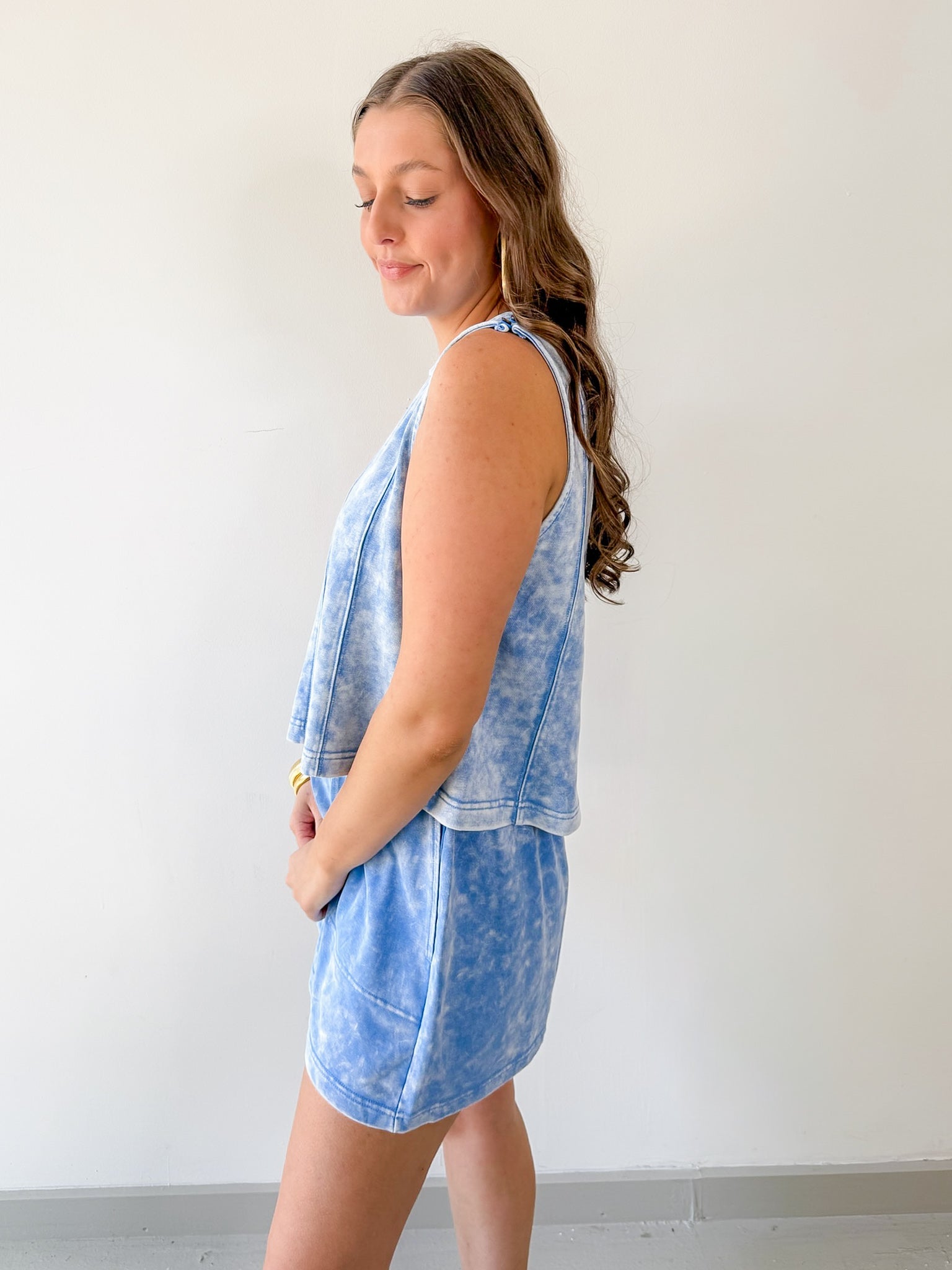 Acid Wash French Terry Top & Short Set
