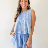 Acid Wash French Terry Top & Short Set