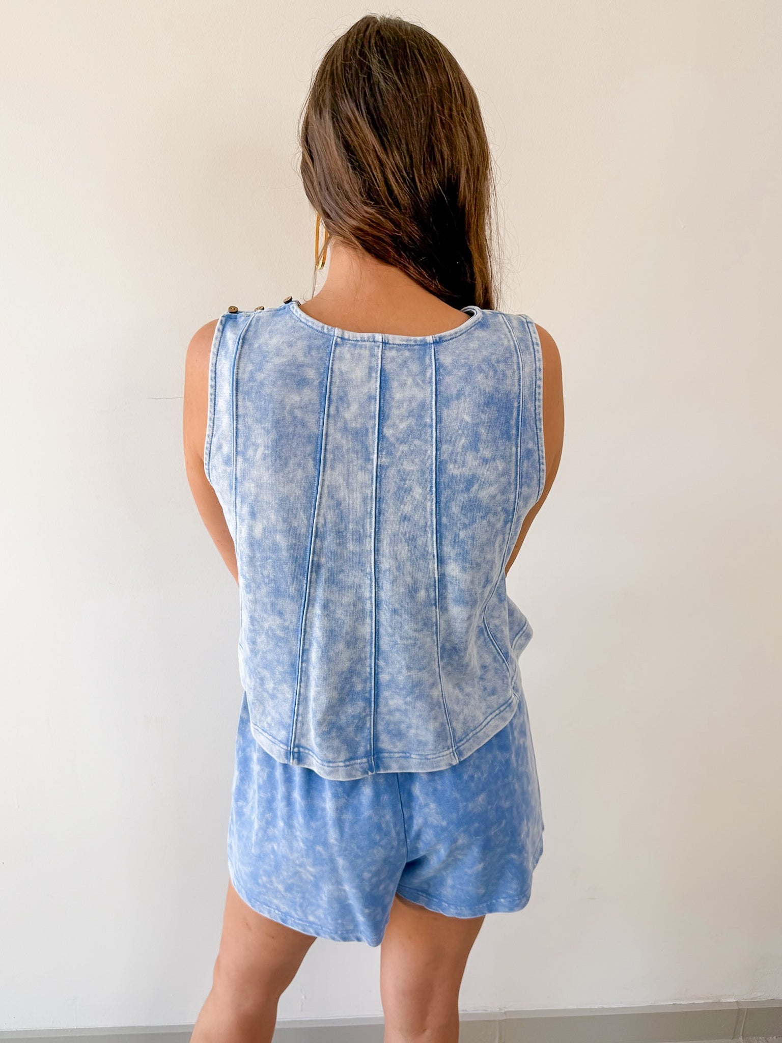 Acid Wash French Terry Top & Short Set