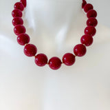 Acrylic & CCB Ball Necklace - Burgundy