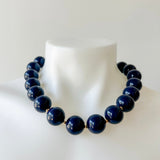 Acrylic & CCB Ball Necklace - Navy